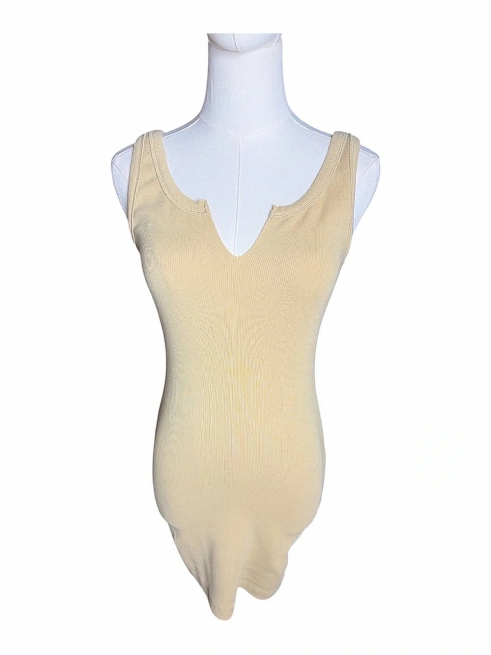 Signature8 Ribbed Notch-Neck Bodycon Mini Dress Size Small ptp 12 1/2- 22”